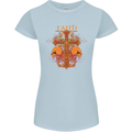 Faith Demonic Skulls Gothic Heavy Metal Womens Petite Cut T-Shirt Light Blue