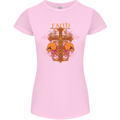 Faith Demonic Skulls Gothic Heavy Metal Womens Petite Cut T-Shirt Light Pink