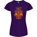 Faith Demonic Skulls Gothic Heavy Metal Womens Petite Cut T-Shirt Purple