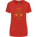 Faith Demonic Skulls Gothic Heavy Metal Womens Wider Cut T-Shirt Red