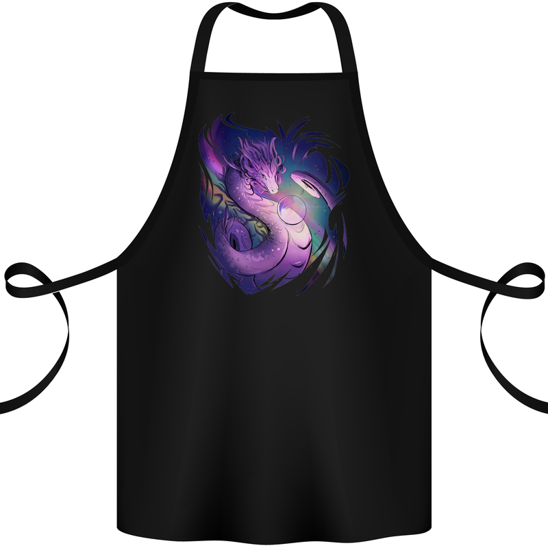 Fantasy Dragon Cotton Apron 100% Organic Black