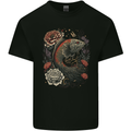 Fantasy Dragon Fish With Roses Kids T-Shirt Childrens Black