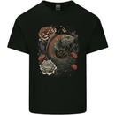 Fantasy Dragon Fish With Roses Kids T-Shirt Childrens Black