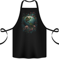 Fantasy Earth Climate Change Environment Cotton Apron 100% Organic Black