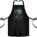 Fantasy Earth Climate Change Environment Cotton Apron 100% Organic Black