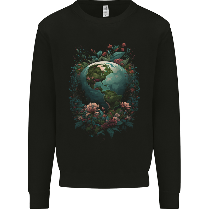 Fantasy Earth Climate Change Environment Kids Sweatshirt Jumper Black