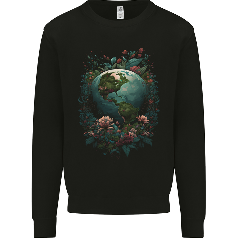 Fantasy Earth Climate Change Environment Mens Sweatshirt Jumper Black