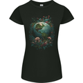 Fantasy Earth Climate Change Environment Womens Petite Cut T-Shirt Black