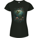 Fantasy Earth Climate Change Environment Womens Petite Cut T-Shirt Black