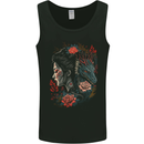 Fantasy Geisha Girl With Dragon & Roses Mens Vest Tank Top Black