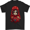 Fantasy Matryoshka Doll Russian Girl Mens Gildan Cotton T-Shirt Black