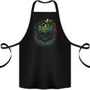 Fantasy Skull King in a Reath Cotton Apron 100% Organic Black