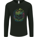 Fantasy Skull King in a Reath Mens Long Sleeve T-Shirt Black