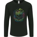 Fantasy Skull King in a Reath Mens Long Sleeve T-Shirt Black