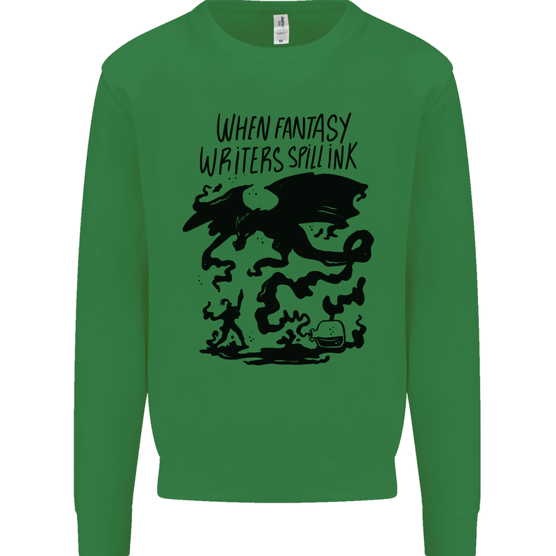 Fantasy Writer Author Novelist Dragons Kids Sweatshirt Jumper Irish Green