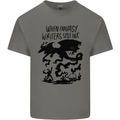 Fantasy Writer Author Novelist Dragons Mens Cotton T-Shirt Tee Top Charcoal