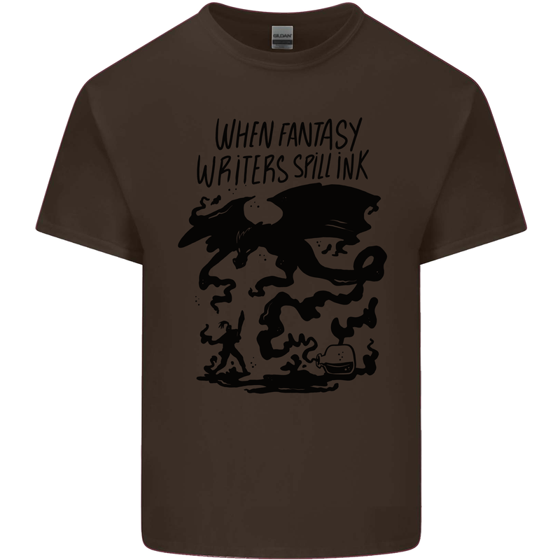 Fantasy Writer Author Novelist Dragons Mens Cotton T-Shirt Tee Top Dark Chocolate