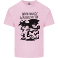 Fantasy Writer Author Novelist Dragons Mens Cotton T-Shirt Tee Top Light Pink
