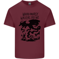 Fantasy Writer Author Novelist Dragons Mens Cotton T-Shirt Tee Top Maroon