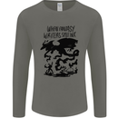 Fantasy Writer Author Novelist Dragons Mens Long Sleeve T-Shirt Charcoal
