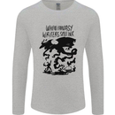 Fantasy Writer Author Novelist Dragons Mens Long Sleeve T-Shirt Sports Grey