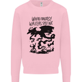 Fantasy Writer Author Novelist Dragons Mens Sweatshirt Jumper Light Pink