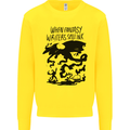 Fantasy Writer Author Novelist Dragons Mens Sweatshirt Jumper Yellow
