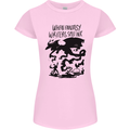 Fantasy Writer Author Novelist Dragons Womens Petite Cut T-Shirt Light Pink