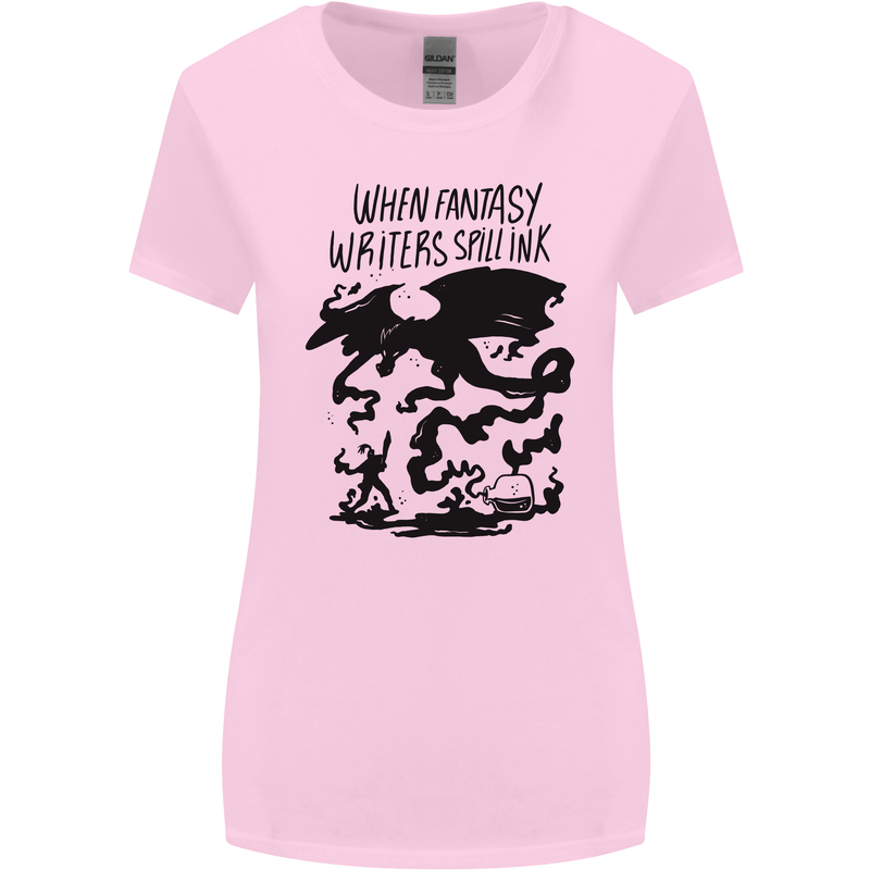 Fantasy Writer Author Novelist Dragons Womens Wider Cut T-Shirt Light Pink