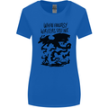 Fantasy Writer Author Novelist Dragons Womens Wider Cut T-Shirt Royal Blue