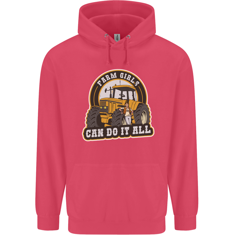 Farm Girls Can Do It All Funny Farmer Childrens Kids Hoodie Heliconia