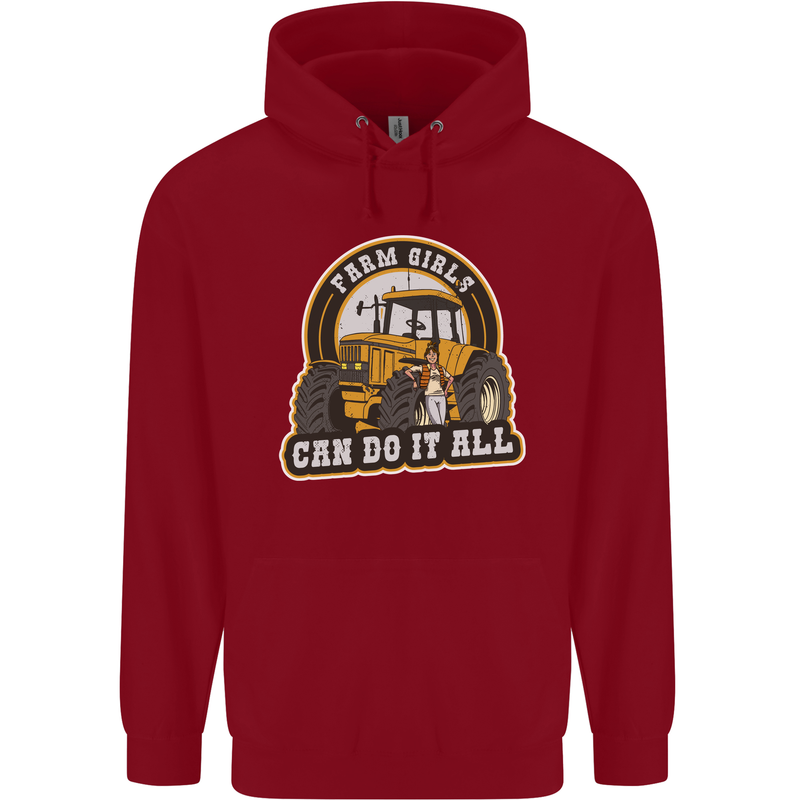 Farm Girls Can Do It All Funny Farmer Childrens Kids Hoodie Red