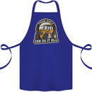Farm Girls Can Do It All Funny Farmer Cotton Apron 100% Organic Royal Blue