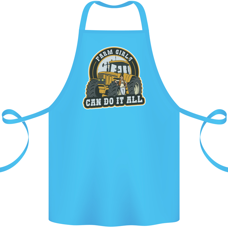 Farm Girls Can Do It All Funny Farmer Cotton Apron 100% Organic Turquoise