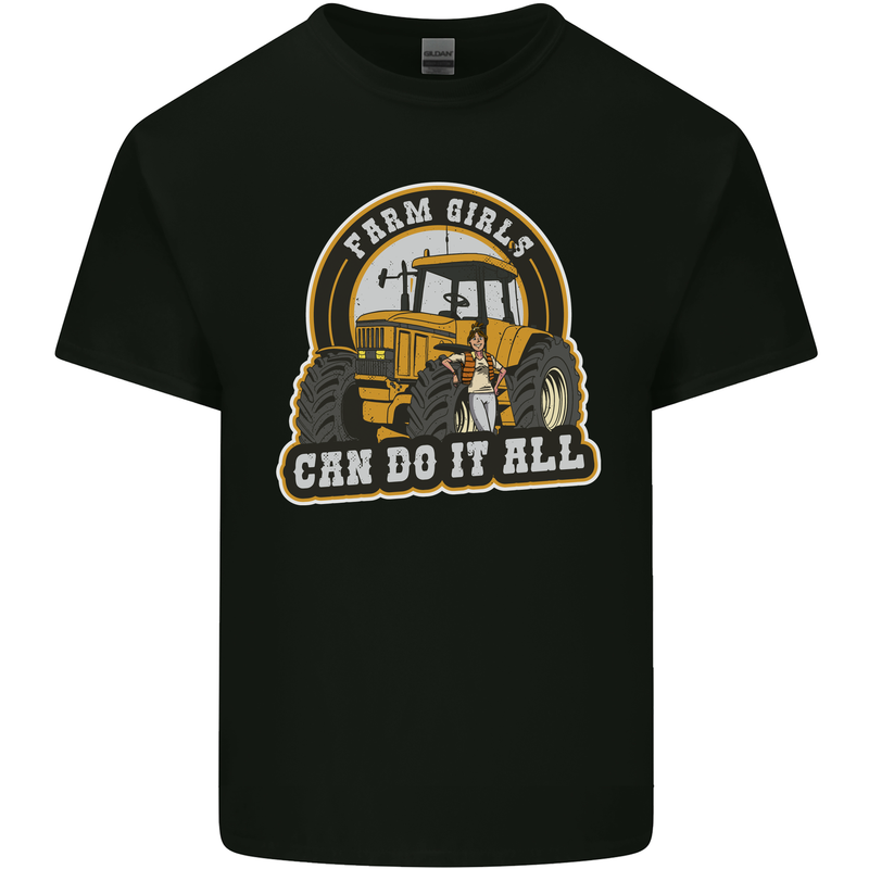 Farm Girls Can Do It All Funny Farmer Mens Cotton T-Shirt Tee Top Black