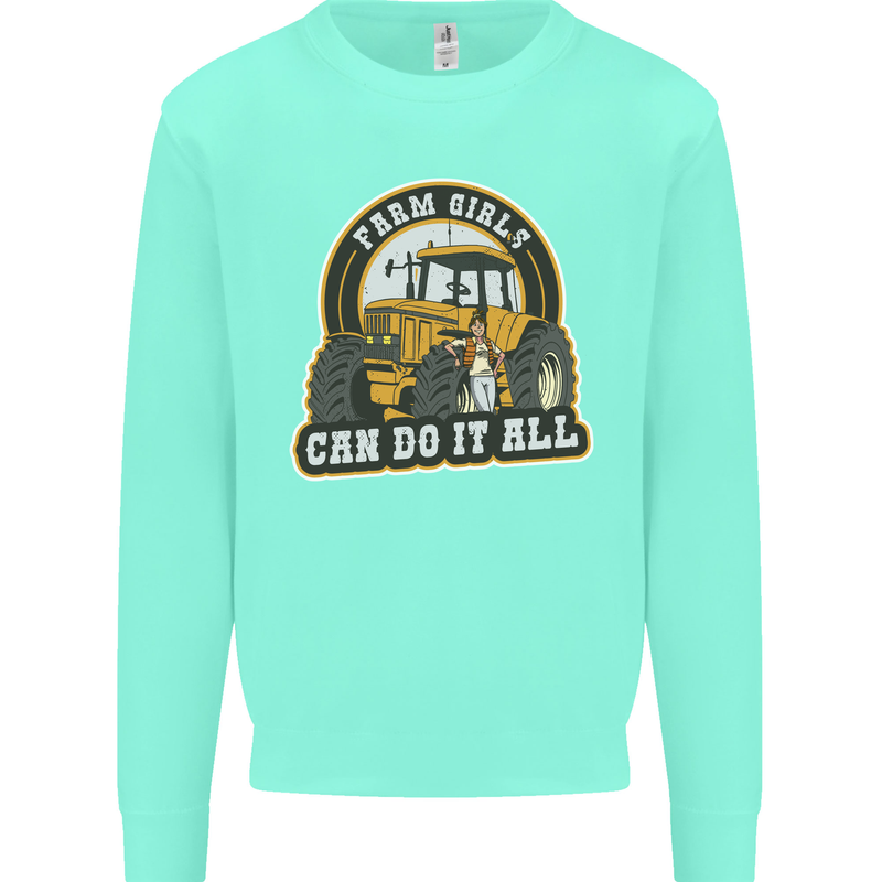 Farm Girls Can Do It All Funny Farmer Mens Sweatshirt Jumper Peppermint