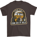 Farm Girls Can Do It All Funny Farmer Mens T-Shirt 100% Cotton Dark Chocolate