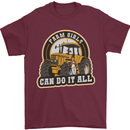 Farm Girls Can Do It All Funny Farmer Mens T-Shirt 100% Cotton Maroon