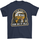 Farm Girls Can Do It All Funny Farmer Mens T-Shirt 100% Cotton Navy Blue