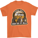 Farm Girls Can Do It All Funny Farmer Mens T-Shirt 100% Cotton Orange