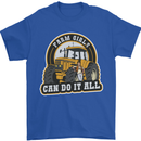 Farm Girls Can Do It All Funny Farmer Mens T-Shirt 100% Cotton Royal Blue