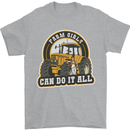 Farm Girls Can Do It All Funny Farmer Mens T-Shirt 100% Cotton Sports Grey