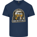 Farm Girls Can Do It All Funny Farmer Mens V-Neck Cotton T-Shirt Navy Blue