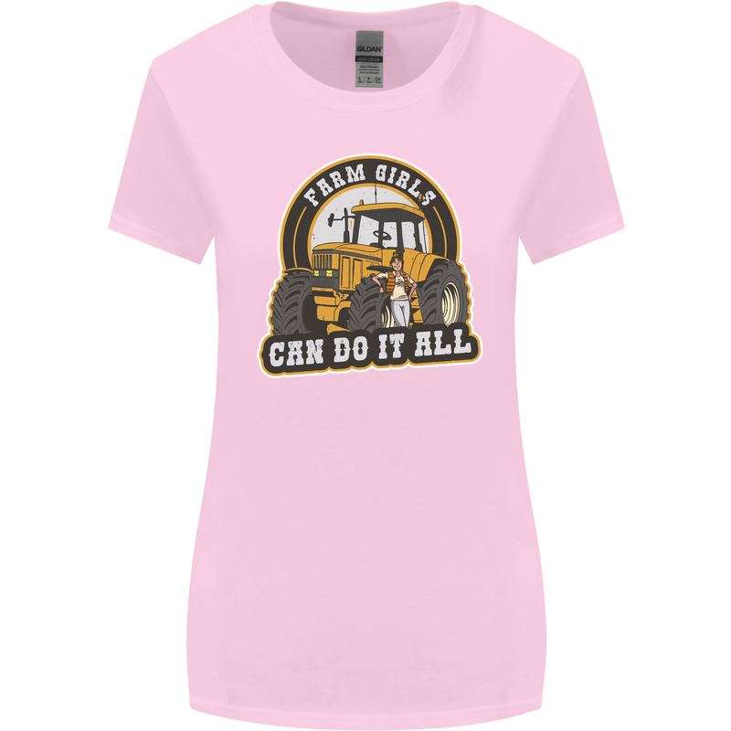 Farm Girls Can Do It All Funny Farmer Womens Wider Cut T-Shirt Light Pink