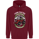 Farm Tractor Farming Farmer Childrens Kids Hoodie Maroon
