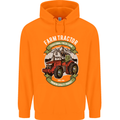 Farm Tractor Farming Farmer Childrens Kids Hoodie Orange