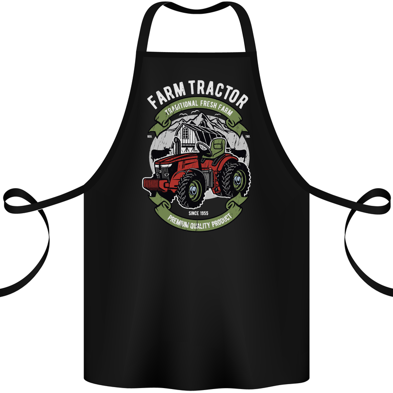 Farm Tractor Farming Farmer Cotton Apron 100% Organic Black