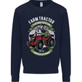 Farm Tractor Farming Farmer Kids Sweatshirt Jumper Navy Blue
