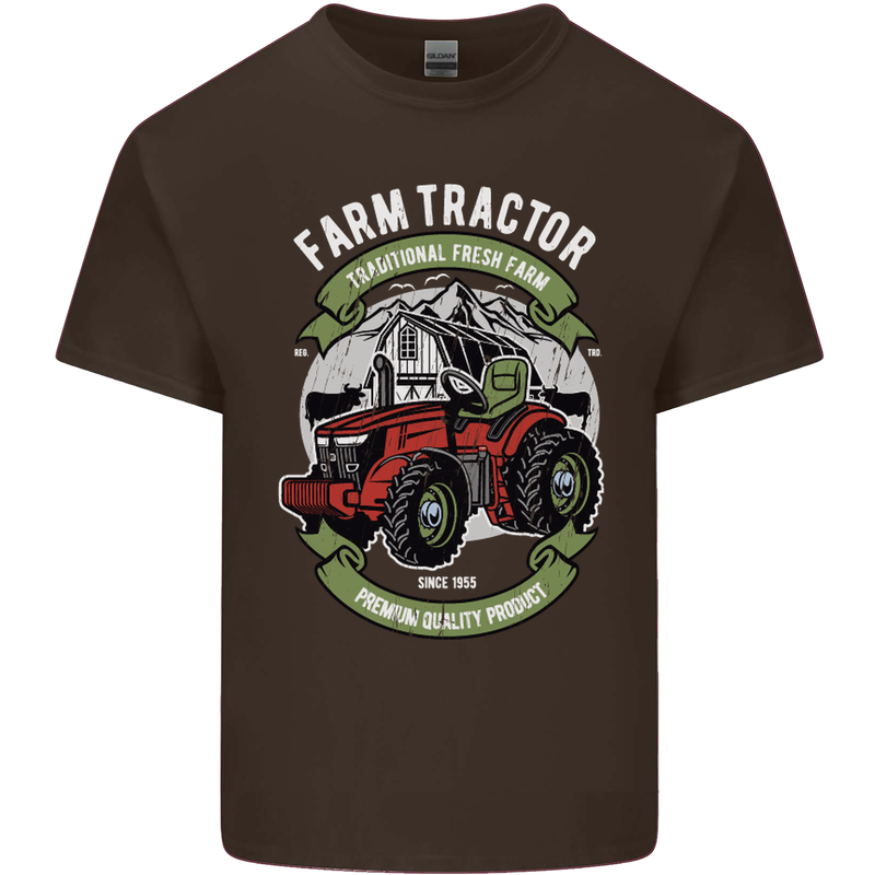 Farm Tractor Farming Farmer Kids T-Shirt Childrens Chocolate