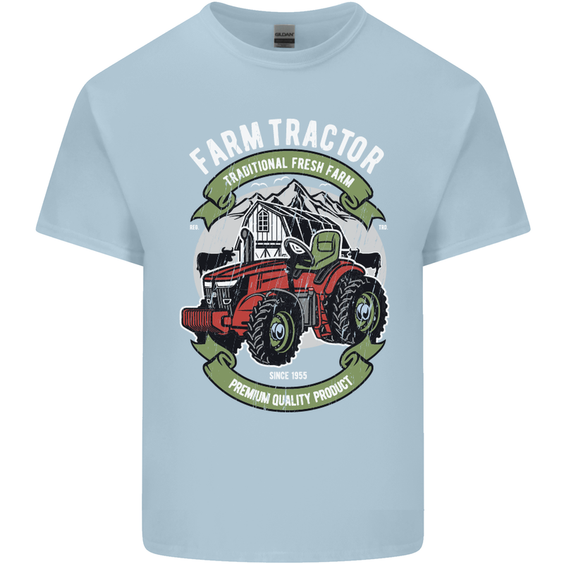 Farm Tractor Farming Farmer Kids T-Shirt Childrens Light Blue